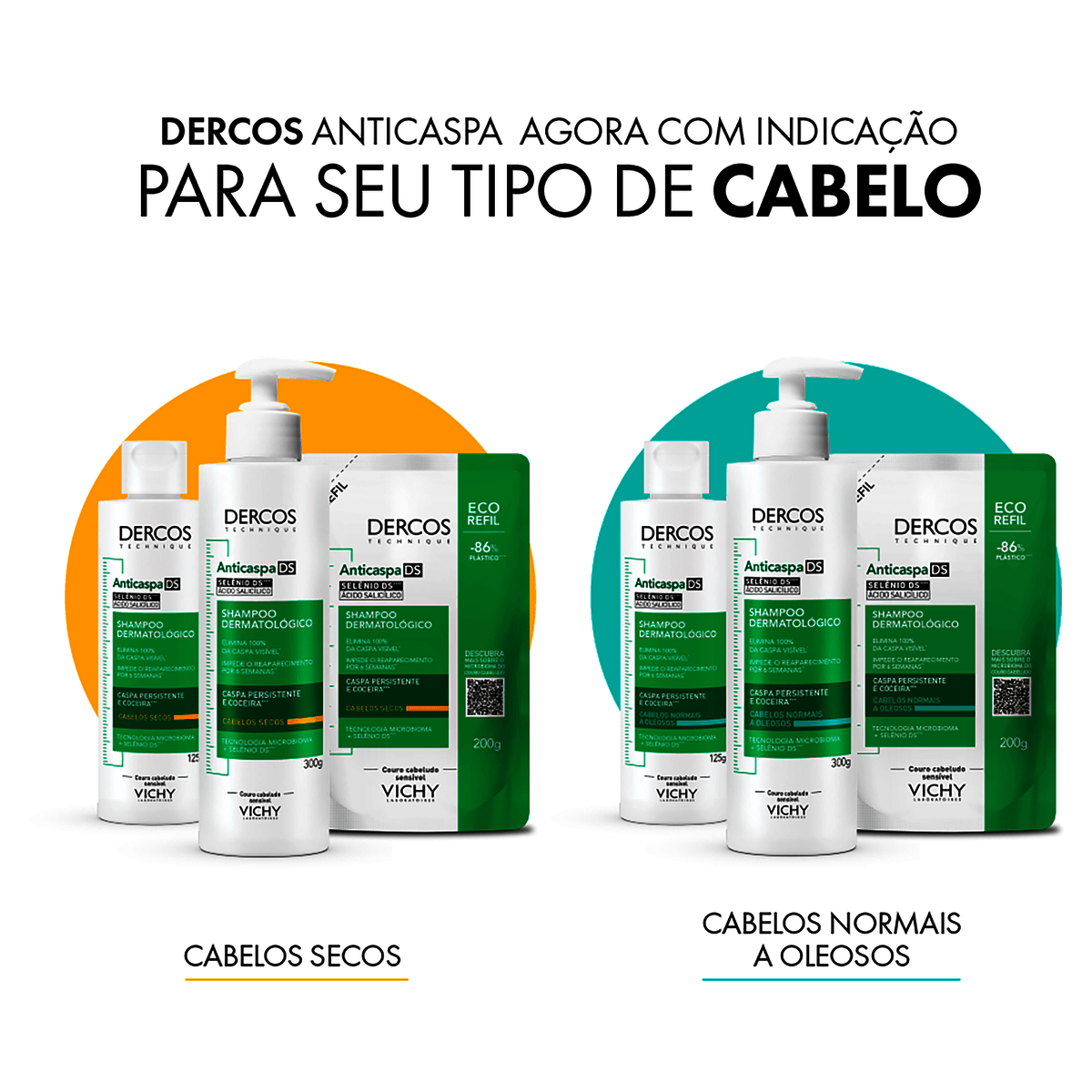 Vichy Dercos Shampoo Anticaspa DS Cabelos Normais e Oleosos 300g - Imagem 2